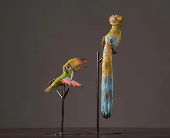 Scarlet macaw namų dekoro mėginio kambarys gyvūnų dekoro statulėlės sedanas lentelė kūrybos dekoras
