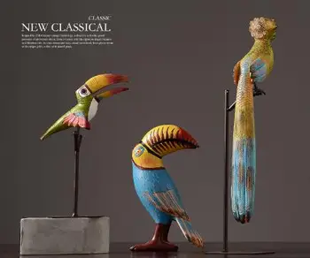 Scarlet macaw namų dekoro mėginio kambarys gyvūnų dekoro statulėlės sedanas lentelė kūrybos dekoras