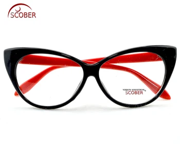 = SCOBER = Fashion Katės Akies Skaitymo akiniai, Juoda Ir Raudona Rėmo Anti-nuovargio Padengtas Objektyvas Su Byla +1 +1.5 +2+2.5 +3 +3.5 +4