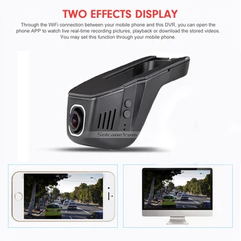 Seicane Paslėptas HD Car DVR Vairuotojo Vaizdo įrašymo su WIFI Vairavimo Stovėjimo Stebėjimo Paramos galinio vaizdo kamera, Naktinio Matymo 1080P