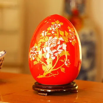 Seka stiprus smaigalys autentiškas Kinų Jingdezhen keramikos raudona Fu kiaušinių vaza amatų puošyba vestuvių dovanos