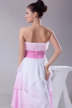 Seksualus Brangioji Ombre Prom Dresses 2017 Karšto Off Peties Rankovių Arbatos ilgio Suknelė
