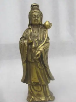Senovės Kinijoje kolekcionuojamų sendinto vario guanyin statula bodhisatvos