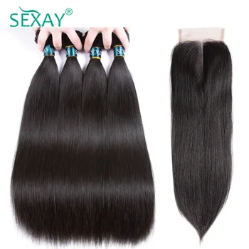 Sexay 4 ryšulius Brazilijos tiesūs plaukai, su uždarymo 5 vnt./daug žmogaus plaukų pynimas ryšulius su uždarymo factory outlet parduoti