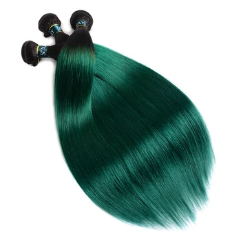 Sexay Ombre Brazilijos Tiesūs Plaukai Ryšulių 4PCS Vieną pakuotę Tamsios Šaknys T1B Žalia Žmogaus Plaukus iš Anksto Spalvos Ombre Brazilijos Žmonių Plaukų