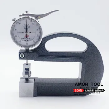 SHAN Storis indikatorius 0-10*100mm 0.01 mm legiruotojo plieno, padengti dangos storio testeris dial storio matuoklis su voleliu įterpti