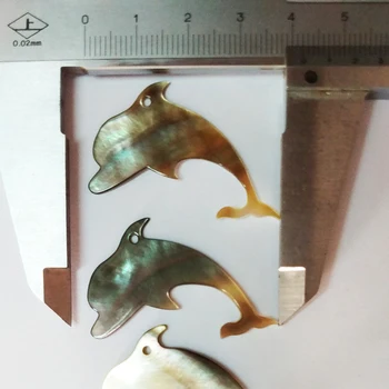 Shell papuošalai auskarai, pakabukas drožyba rankdarbių Shell drožyba rankdarbių talismanas delfinai 40mm 161027