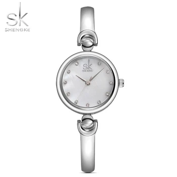 Shengke Prekės 2018 Naujos Žiūrėti Moterų Reloj Mujer Mados Apyrankę Laikrodžius Moterų Ženevos Kvarcinis Laikrodis Prabanga Relogio Feminino
