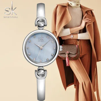 Shengke Prekės 2018 Naujos Žiūrėti Moterų Reloj Mujer Mados Apyrankę Laikrodžius Moterų Ženevos Kvarcinis Laikrodis Prabanga Relogio Feminino
