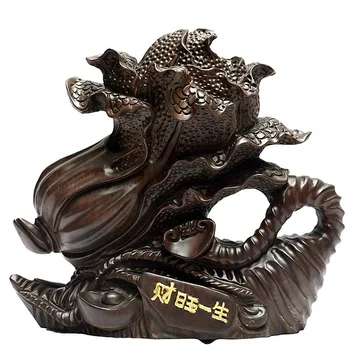 Shengwei amatų Afrikos juodmedis karalius Caiwang gyvenimą dovanų kolekciją aukštos kokybės medžio ornamentais 32CM
