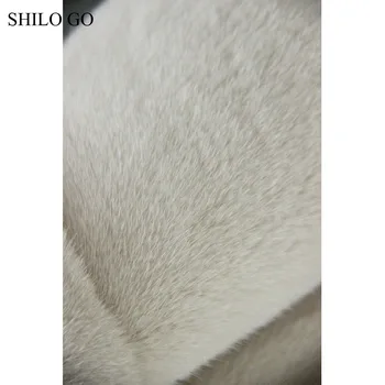 SHILO EITI Kailiai, Kailio Moteriški Žiemos Mados visos nekilnojamojo Audinės Kailio ilgio kailio kailiniai reguliuojamu gobtuvu ilgomis rankovėmis laisvas sijonas, smėlio spalvos kailio