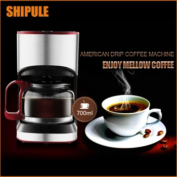 SHIPULE Nemokamas Pristatymas 2017 Naujausias Visiškai Automatinis Mėgėjams, Kavos Aparatas, 220V 5-7 Puodeliai Lašinamas Kavos virimo aparatas Amerikos Coffe Mašinos
