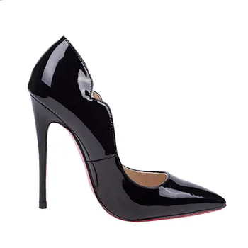 SHOFOO batai, gražus sexy juoda patentų nemokamas pristatymas, patarimas, ne jungiamąją nustatyti burną, 11 cm aukšto kulno batai. DYDIS:34-43