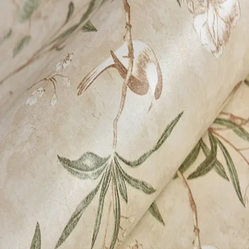 Sielovados 3D Medžių Šakas Gėlių, Paukščių, Sienos Tapetai Miegamajame, Gyvenamasis Kambarys Retro Elegantiškas Namų Dekoro neaustinių Sienos Popieriaus Ritinio