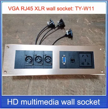 Sieninio lizdo \ XLR VGA, RJ45, AUDIO lizdą /Aliuminio lydinys /multimedia home viešbučio kambariuose, KTV lizdo TY-W11