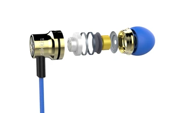 SikkiS Metalo Ausinės 3,5 mm Mikrofonas Dinaminis Triukšmo Izoliavimo Stereo in-ear Boso Garsas, nuotolinio išmaniojo telefono 