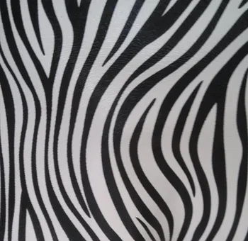 Sintetinė PU Zebra stripes juoda ir balta spausdinti odos medžiaga