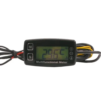 Skaitmeninis LCD tach valandų skaitiklis termometras, temperatūros matuoklis dujų variklio motociklo jūrų reaktyviniai valtis buggy traktoriaus pit bike paramotor
