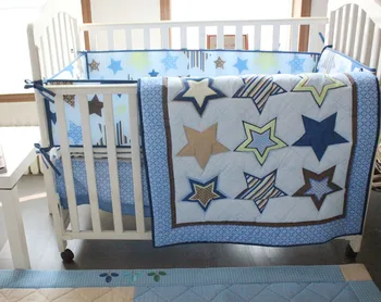 Skatinimas! 4pcs išsiuvinėti Kūdikių patalynės komplektai Vaikams Lovelę Patalynės Komplektas ,apimti(bamperis+antklode+lova padengti+lova sijonas)