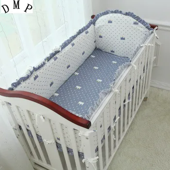 Skatinimas! 5VNT Animacinių filmų kūdikio lovelę bamperis vaikiška lovelė lovos kūdikiams lova nustatyti medvilnės (4bumpers+lapas)
