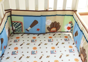 Skatinimas! 5vnt Siuvinėjimo Kūdikių patalynės komplektas Patalynė Kūdikio Lovelę Lovos Komplektai ,apimti (bamperiai+antklode+lova padengti+lova sijonas+vystyklų krepšys)