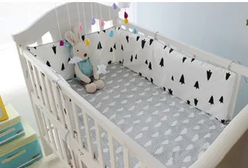 Skatinimas! 6PCS medvilnės lovelę patalynės komplektas kūdikių patalynės lova aplink (bamperiai+lapo+pagalvė padengti)