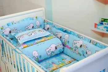 Skatinimas! 7pcs kūdikių bamperis lapas lovelę patalynė, namų vaikų darželio komplektai (bamperis+antklode+matress+pagalvė)