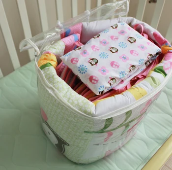 Skatinimas! 7PCS siuvinėjimo vaikiška Lovelė Patalynės komplektas kūdikiui, pagalvė ,apimti(bamperis+antklode+lova padengti+lova sijonas)