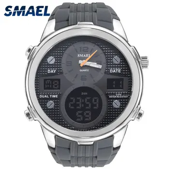 SMAEL Vyrų Mados Atsitiktinis Kvarciniai Laikrodžiai Skaitmeninis Elektroninis Laikrodis LED Automatinis Signalo Watch1273 Vyrų Sporto Laikrodžiai Vandeniui