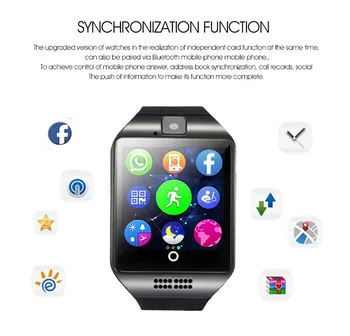 Smart Watch Vyrai Moterys Q18 smartwatch Su Kamera Sync SMS Facebook Whatsapp Paramos SIM Kortelė, Skirta 