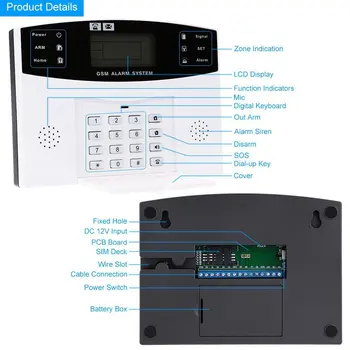 SmartYIBA LCD Belaidės GSM Signalizacijos Klaviatūra Saugumo nuo Įsilaužimo Signalizacijos Sistema Su Pir Judesio Jutikliai, rusų, ispanų prancūzų italų