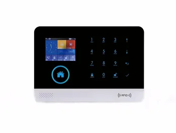 SmartYIBA Touch Klaviatūra Wifi, GSM, GPRS Home Security prancūzų ispanų lenkų Italija Balso Įsilaužimo Signalizacijos Sistemos, RFID Gaisro Dūmų Jutiklis