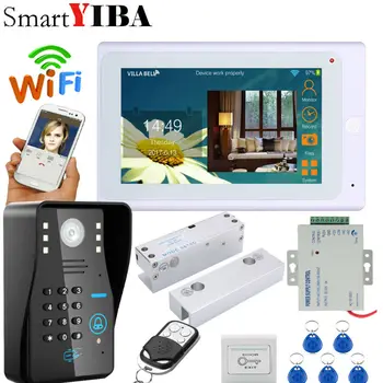 SmartYIBA Vaizdo Domofonas 7 Colių Baltas Ekranas Wifi Bevielio Vaizdo Durų Telefonu Skambinti Kamera, Domofonas Sistema APP Durų Užraktas