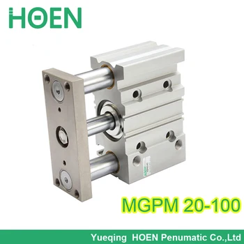 SMC tipas MGPM20-100 20mm kalibro 100mm eiga, vadovaujasi cilindro formos,kompaktiškas vadovas mgpm 20-100 tcm20-100