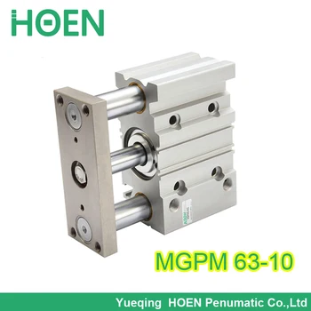 SMC tipas MGPM63-10 Kompaktiškas trijų veleno skaidrių guolių pneumatinės cilindrų MGPM su gidas lazdele cilindrų mgpm 63-10 63*10 63x10