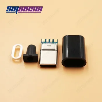 Smonisia 50pcs USB 2.0 Tipas C Male jack Plug Suvirinimo Tipas USB-C 4 1 PCB Jungtis