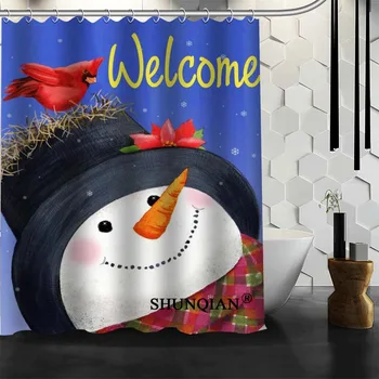 Sniego Tapybos 06 Dušo Užuolaidos Kalėdų Dekoracijas Namų Vandeniui Audinio Užuolaidų Dušas, Vonia, Užuolaidų BathroomDecor