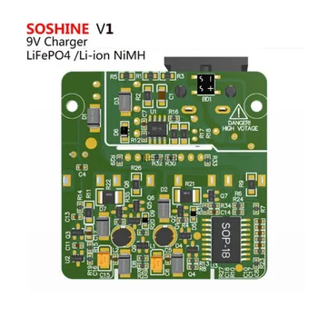 Soshine 9V baterijos, greitas įkroviklis, Greitas Įkroviklis + 2 gabalus Soshine 650 mah 9V ličio-jonų polimerų akumuliatorius