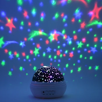Spalvinga Žvaigždžių Žvaigždėtą Naktį LED Šviesos Kelių Spalvų Sukasi Projektorius Naktį Lempos Povandeninio Pasaulio USB Kambario Šviestuvai Vaikams
