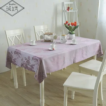 Special Sales 130x180cm 1Pcs Printed Europen Grey Blue grey Purplish red Rose Floral Tablecloth