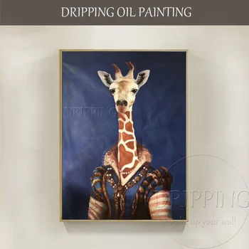 Specialaus Dizaino Menininkas Rankomis dažyti Gražus Žirafa Naftos Tapyba ant Drobės Prabanga Realistas Gyvūnų Aliejaus Tapyba, Sienų Dekoras