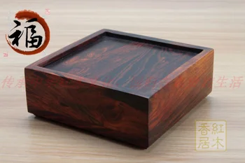 Specialus pasiūlymas gimtadienio dovanos raudonmedžio papuošalų dėžutė / kvadratas bambuko dūmų padengti MAHOGANY / nuvarytas papuošalai kolekcija