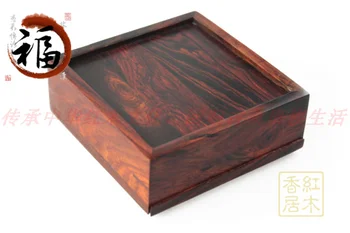 Specialus pasiūlymas gimtadienio dovanos raudonmedžio papuošalų dėžutė / kvadratas bambuko dūmų padengti MAHOGANY / nuvarytas papuošalai kolekcija