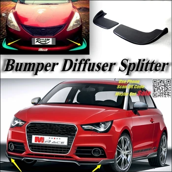 Splitter Difuzorius Bamperis Canard Lūpų Audi A1 2010~2016 Tuning Body Kit Car Priekiniai Reflektoriai Atvartu Fin Smakro Spoileris Reflektoriai