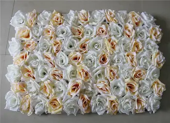 SPR 60*40cm sumaišykite dramblio kaulo & šampano Dirbtinio šilko rožė gėlių sienos vestuvių fone, vejos/ramstis gėlių vidaus rinkos apdaila