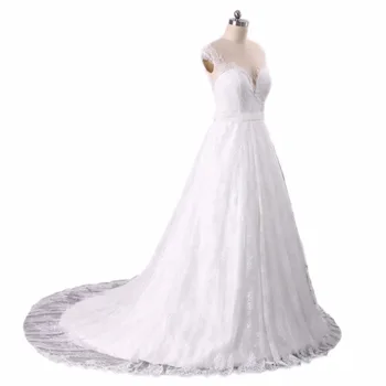 STABDŽIŲ Elegantiškas 2018-Line Vestuvių Suknelė Su Sijonu Nuimamas Tiulio Pigūs Saldus Chalatas De Mariage Casamento Vestuvinės Suknelės Realios Foto