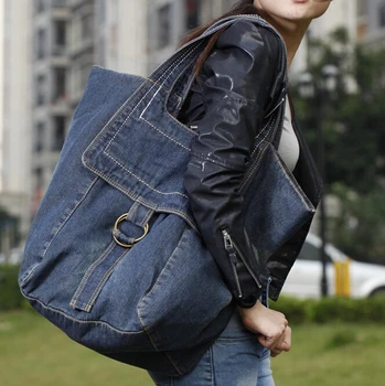 Stacy krepšyje karšto pardavimo moterų rankinės moterų mados džinsinio audinio maišelį lady large tote