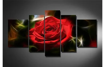 Staigmena! nauja raudona rožė rankoje gėlių multi 5 vienetų kryželiu 5d 
