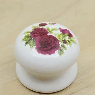 Stalčių Odininkas patraukite rankenėlę, Gėlių keramikos baldų apdaila rankenos 32 mm, balta spintelė cupbopard durų rankenos išsitraukia rankenėlės