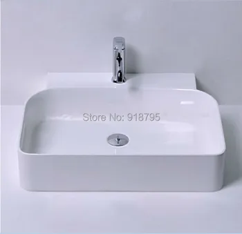 Stačiakampio formos vonios kambarys kieto paviršiaus akmens skaitiklis viršuje Laivo kriaukle mados Corian praustuvas RS38178-730